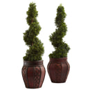 Cedar Spiral w/Decorative Planter