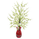 Cherry Blossom Artificial Arrangement in Ruby Vase