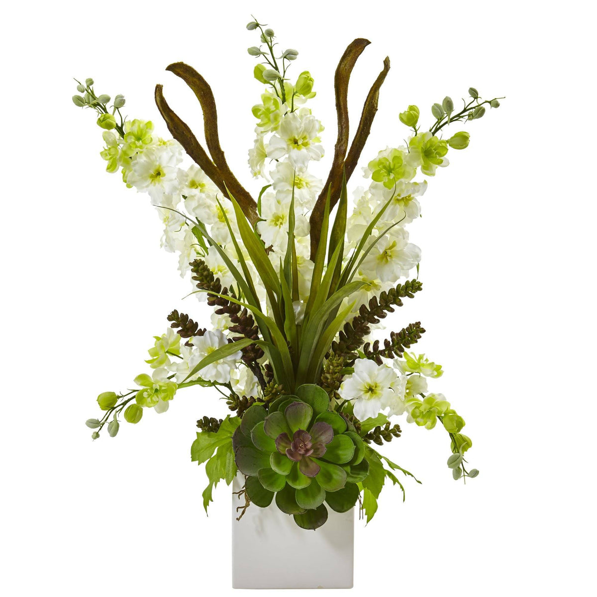 Delphinium and Succulent Arrangement, photo 2 of 4