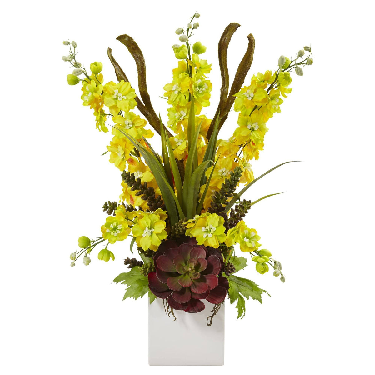 Delphinium and Succulent Arrangement, photo 4 of 4