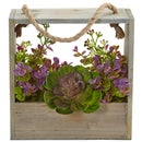 Echeveria Succulent and Eucalyptus Artificial Plant in Hanging Frame