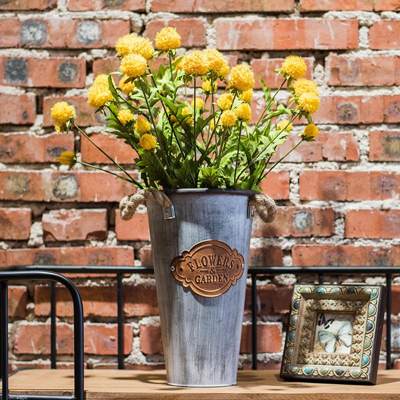 Faux Silk Artificial Flower Pompom Stem 28" Tall