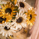 Faux Silk Artificial Flower Van Gogh Sunflower Bunch 21" Tall