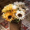 Faux Silk Artificial Flower Van Gogh Sunflower Bunch 21" Tall