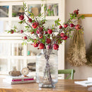 Artificial Fruit Large Red Pomegranate Fruit Stem 36" Tall