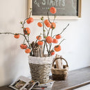 Artificial Fruit Persimmon Fruit Stem 43" Tall