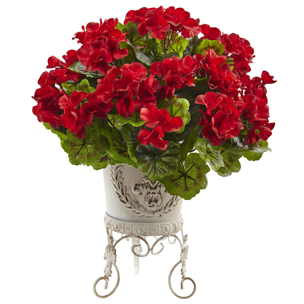 Geranium with Metal Planter UV Resistant (Indoor/Outdoor), photo 3 of 4