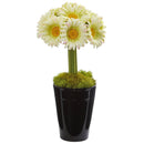 Gerber Daisy Artificial Arrangement in Black Vase