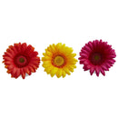Gerber Daisy Artificial Arrangement in Glass Vase (Set of 3)
