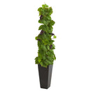 Grape Leaf Artificial Plant in Black Planter
