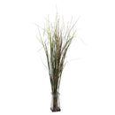 Grass & Bamboo w/Glass Vase Silk Plant