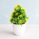Artificial green and pink bonsai tree garden decor potted plant by Decorbites