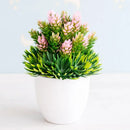 Artificial green and pink bonsai tree garden decor potted plant by Decorbites