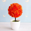 Artificial green and pink bonsai tree garden decor potted plant by Decorbites
