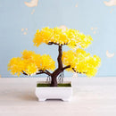 Artificial green and pink bonsai tree garden decor potted plant by Decorbites