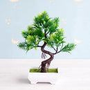 Artificial green and pink bonsai tree garden decor potted plant by Decorbites
