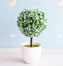 Artificial green and pink bonsai tree garden decor potted plant by Decorbites