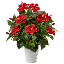 Hibiscus in Swirl Planter by Nearly Natural