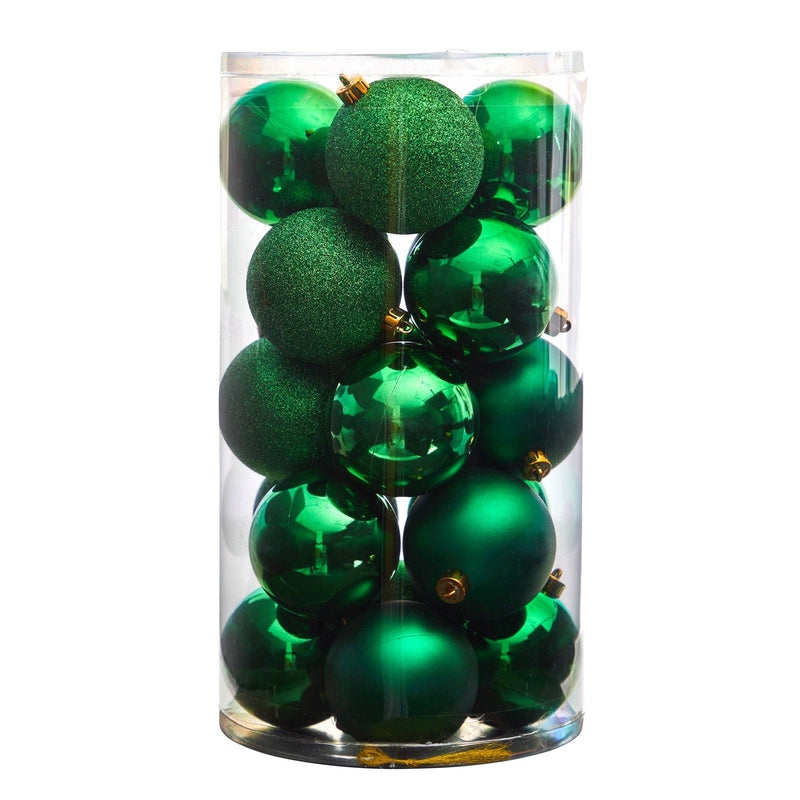 Holiday Christmas 20 Count 3” Shatterproof Ornament Set with Re-Useable Storage Container