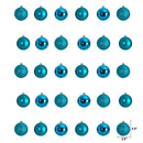 Holiday Christmas 30 Count 2.5” Shatterproof Ornament Set with Re-Useable Storage Container