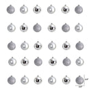 Holiday Christmas 30 Count 2.5” Shatterproof Ornament Set with Re-Useable Storage Container