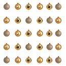 Holiday Christmas 30 Count 2.5” Shatterproof Ornament Set with Re-Useable Storage Container