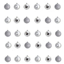 Holiday Christmas 30 Count 2.5” Shatterproof Ornament Set with Re-Useable Storage Container