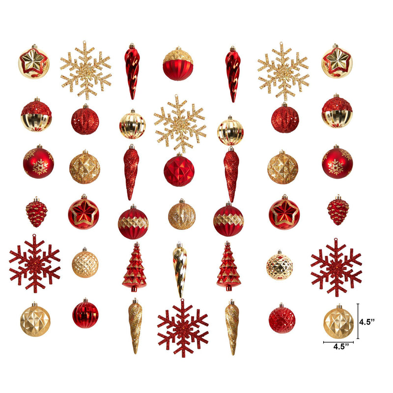 Holiday Deluxe Shatterproof, 52 Count Christmas Tree Ornament Box Set, Reusable Container, photo 3 of 5