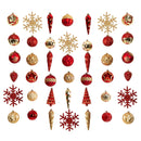 Holiday Deluxe Shatterproof, 52 Count Christmas Tree Ornament Box Set, Reusable Container