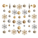 Holiday Deluxe Shatterproof, 60 Count Christmas Tree Ornament Box Set, Re-Useable Container