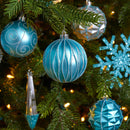 Holiday Shatterproof, 52 Count Christmas Tree Ornament Box Set, 80mm to 150mm with Reusable Tray