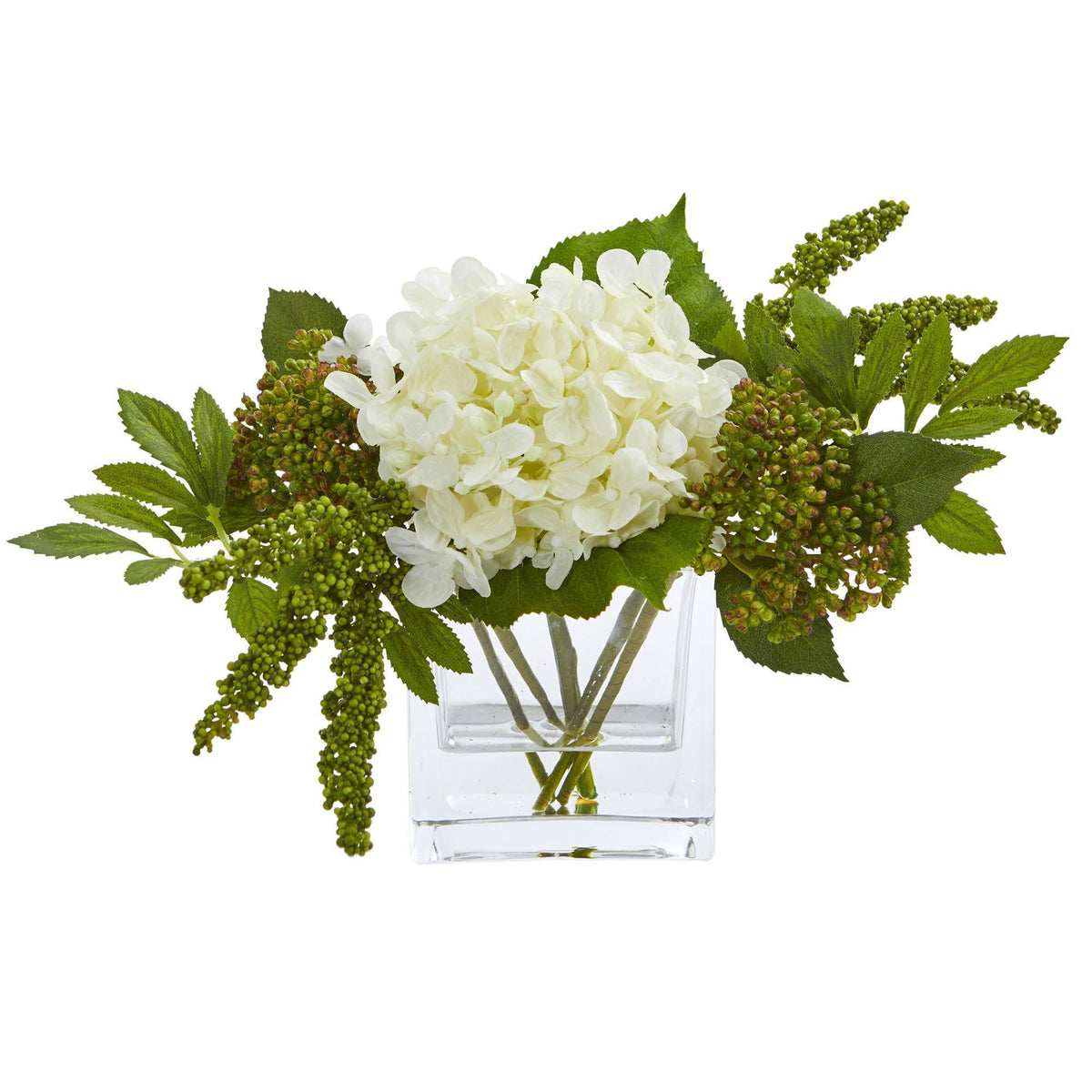 Hydrangea Artificial Arrangement in Vase (Set of 2), photo 3 of 10