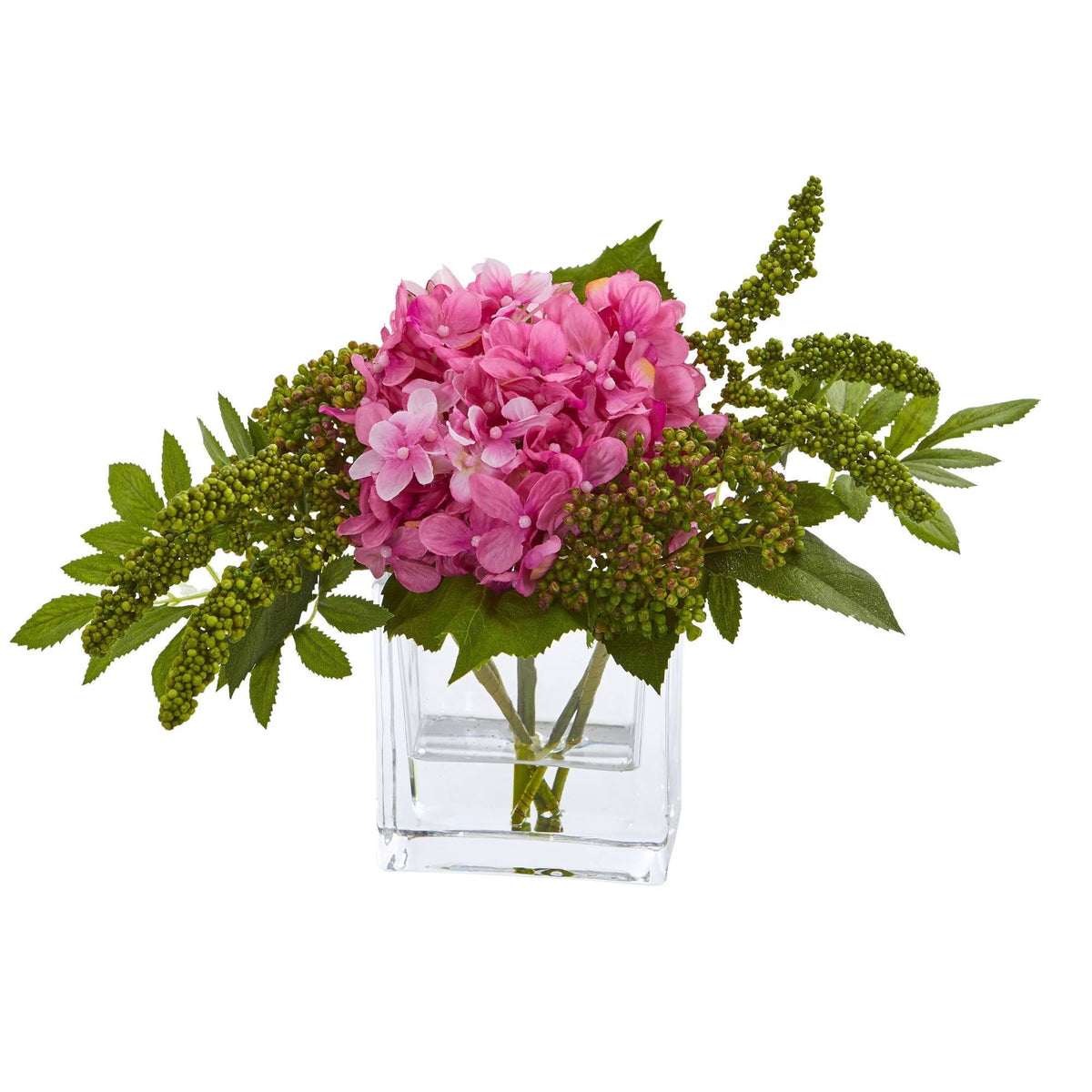 Hydrangea Artificial Arrangement in Vase (Set of 2), photo 2 of 10