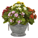 Kalanchoe Artificial Plant in Metal Bowl