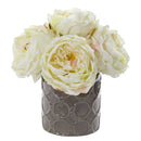 Large Rose Artificial Arrangement in Gray Vase