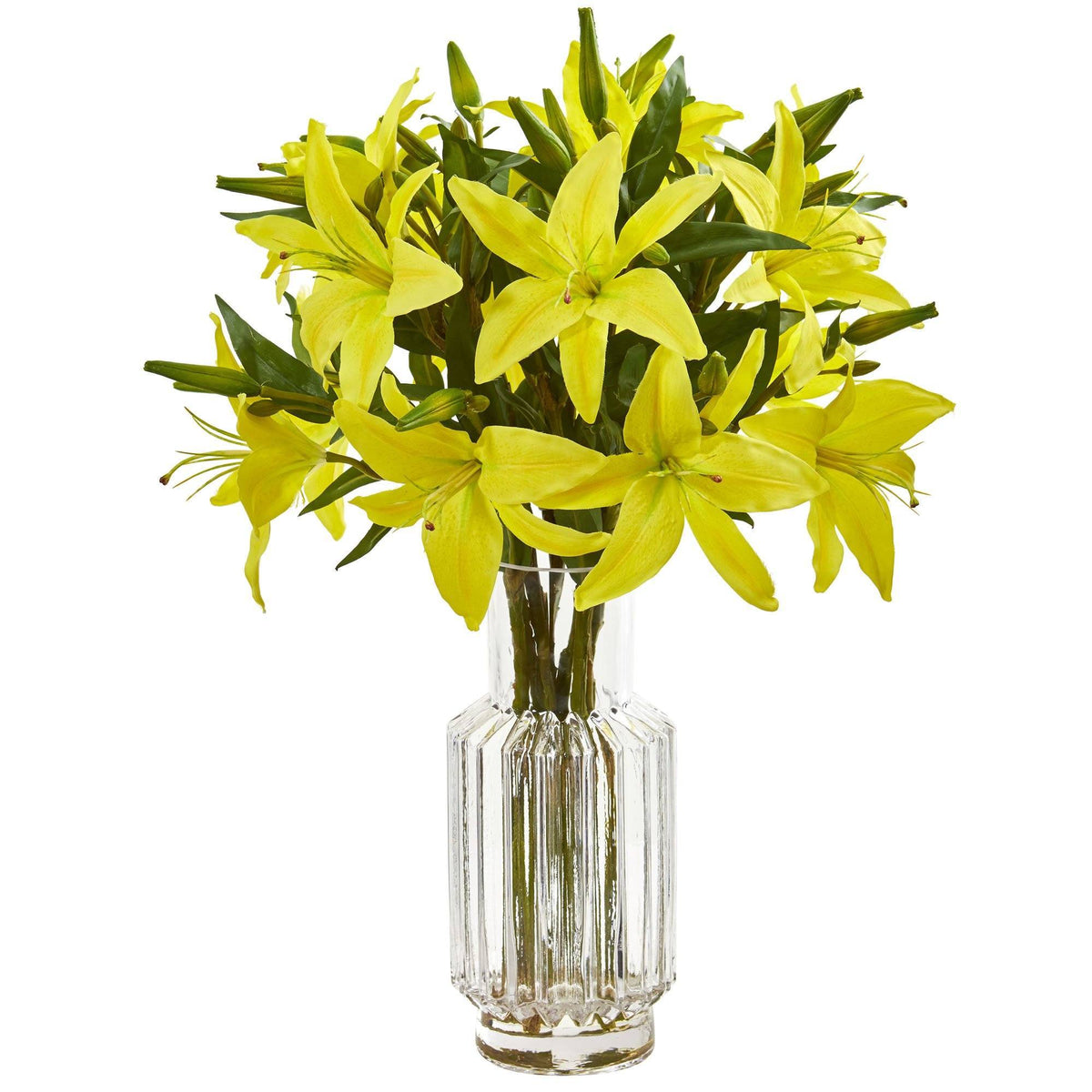 Lily Artificial Arrangement in Glass Vase, photo 4 of 4