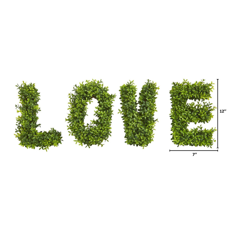 “LOVE” Boxwood Artificial Wall Decoration (Indoor/Outdoor) Trellis