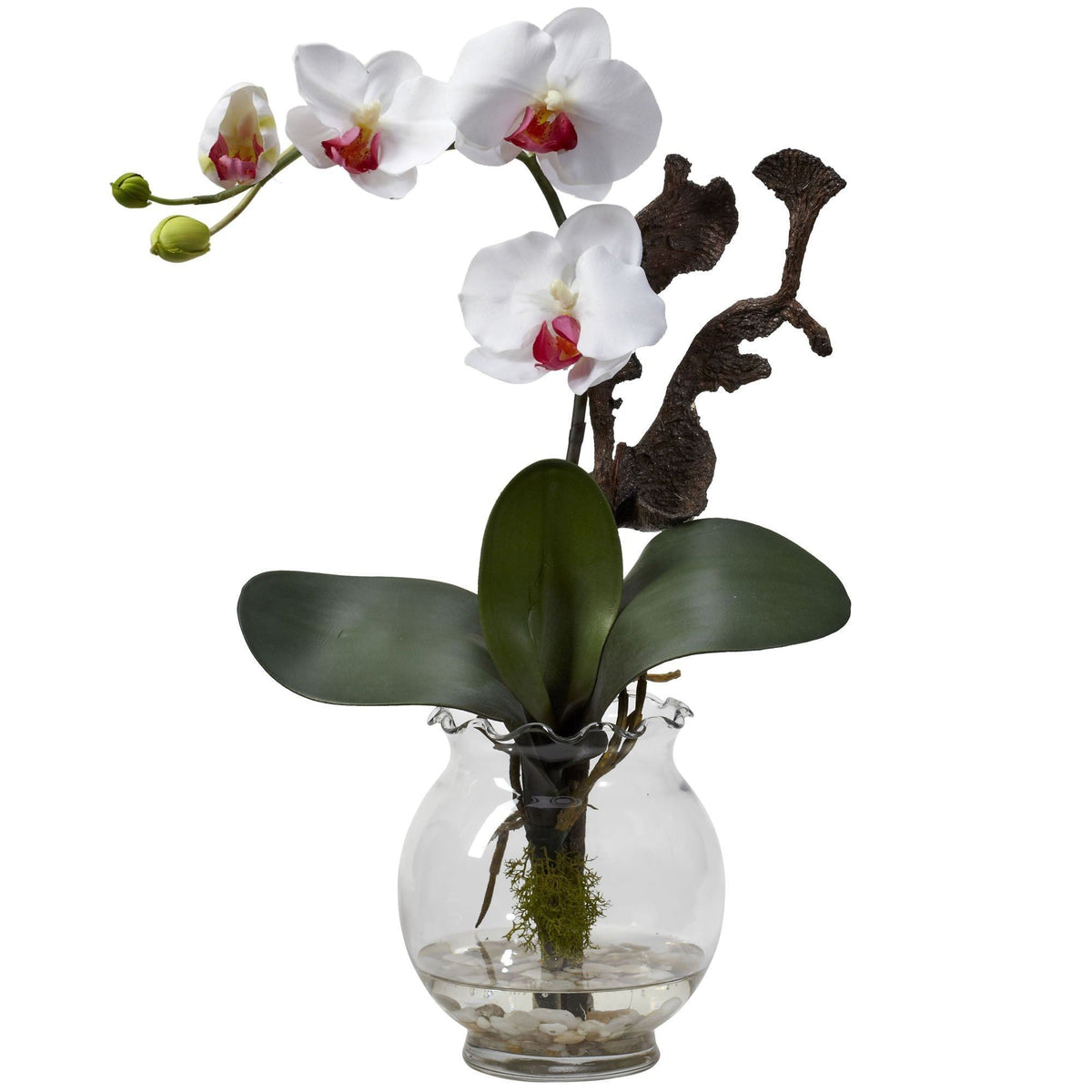 Mini Phalaenopsis w/Fluted Vase Silk Flower Arrangement, photo 2 of 3