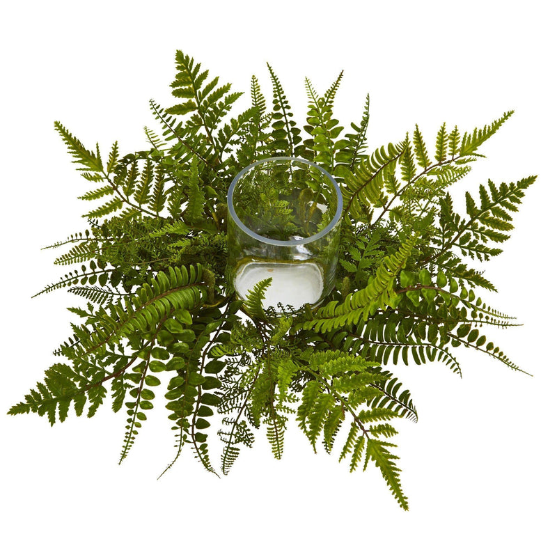 Mixed Fern Artificial Arrangement Candelabrum, photo 2 of 2