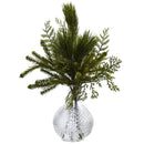 Mixed Pine in Glass Vase