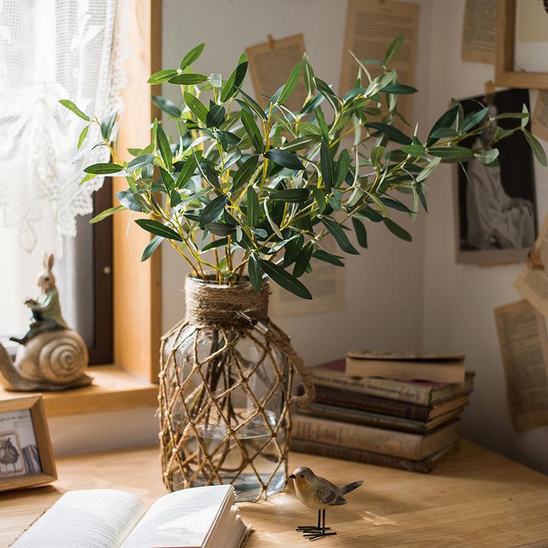 Artificial Faux Olive Leaf Stem