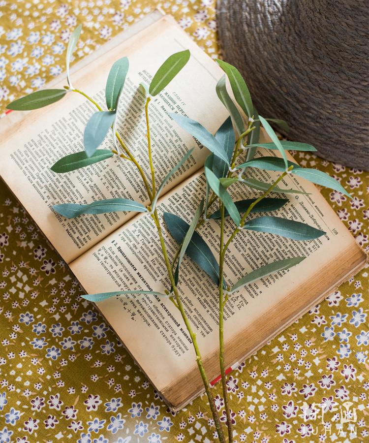 Artificial Faux Olive Leaf Stem