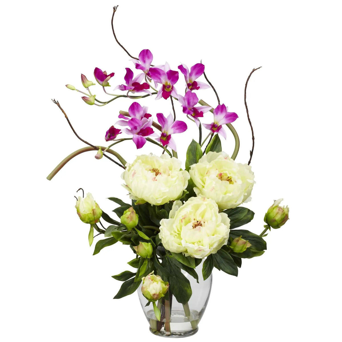 Peony & Orchid Silk Flower Arrangement, photo 2 of 3