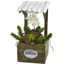 Phalaenopsis Orchid & Succulent Artificial Arrangement