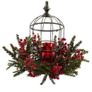 Pine Berry Birdhouse Candelabrum