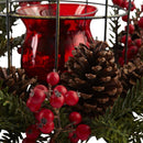 Pine Berry Birdhouse Candelabrum
