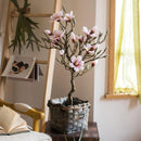 Artificial Silk Pink Magnolia Tree In Pot