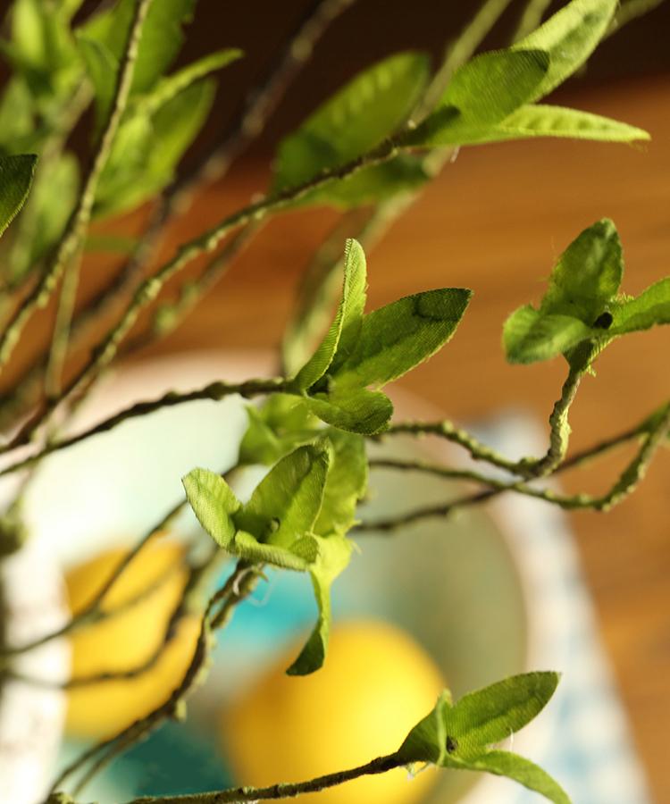 Artificial Faux Plant Green Leaf Rattan Stem 37" Tall