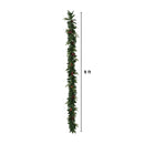 Pre-Lit Artificial Christmas Holiday 5 Piece Bundle with Pinecones & Berries- Set of 2 5' Christmas Trees, 24-in Wreath and set of 2 9-ft Garlands