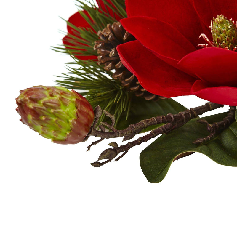 Red Magnolia & Pine Candelabrum, photo 4 of 5